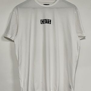 NWOT Cuts- White Logo T-shirt